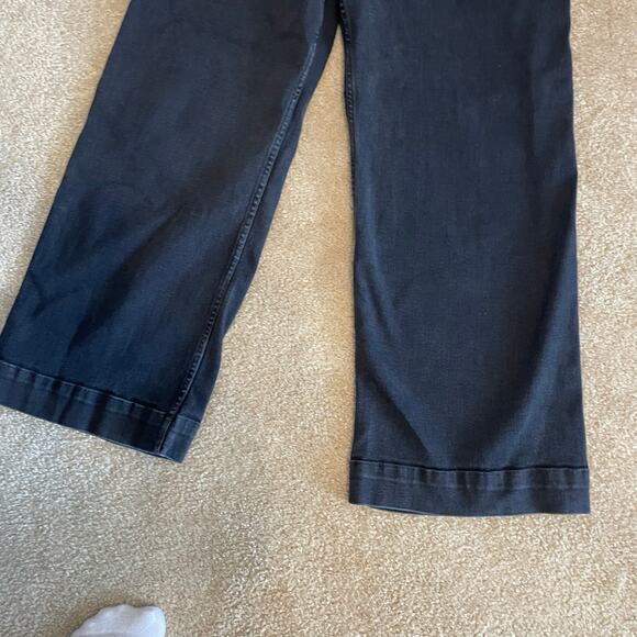 Anthro Colette High-Rise Crop Wide-Leg Jeans by Maeve SZ 31 Elm Black $130 EUC - Picture 4 of 12